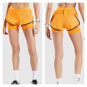 Gymshark Speed 2 in 1 Running Shorts Orange